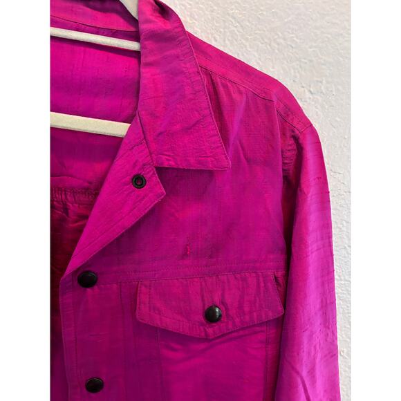 Vintage Betsey Johnson Punk Label Iridescent Y2K Silk Jacket 80s 90s Archive - Picture 4 of 5